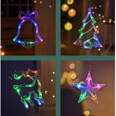 Світлодіодна гірлянда штора LEDLight з дзвіночками, ялинками та оленями: свято у вашому домі Світлодіодна гірлянда штора LEDLight з дзвіночками, ялинками та оленями: свято у вашому домі